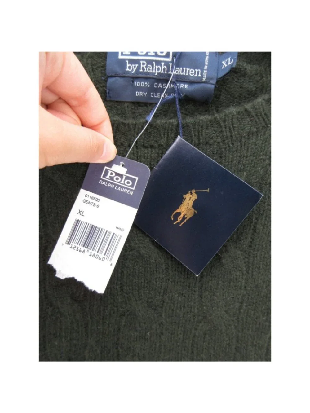 VINTAGE Polo Ralph Lauren Sweater XL Cashmere Cable Knit Crewneck
